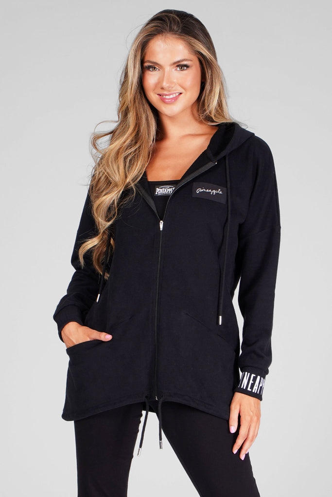 Oversized Black Zip Hoodie For Women 