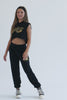 Girls' black dance studios cuff joggers with two side pockets and an elasticated waistband. 