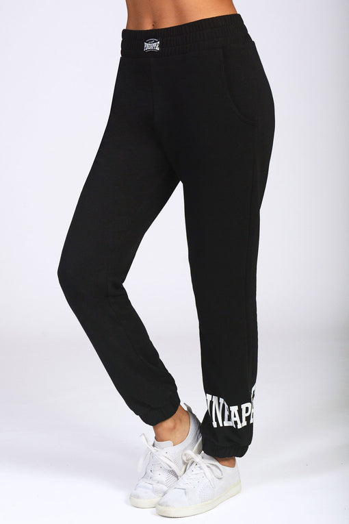 Buy Black Leopard Panel Cuff Joggers from the Pineapple online store