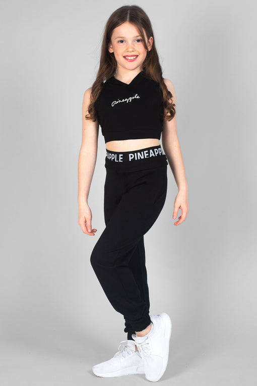 PINEAPPLE Dancewear Girls Studios Cuff Jogger Trackpants Black with Rainbow  Logo - 5-6 Years