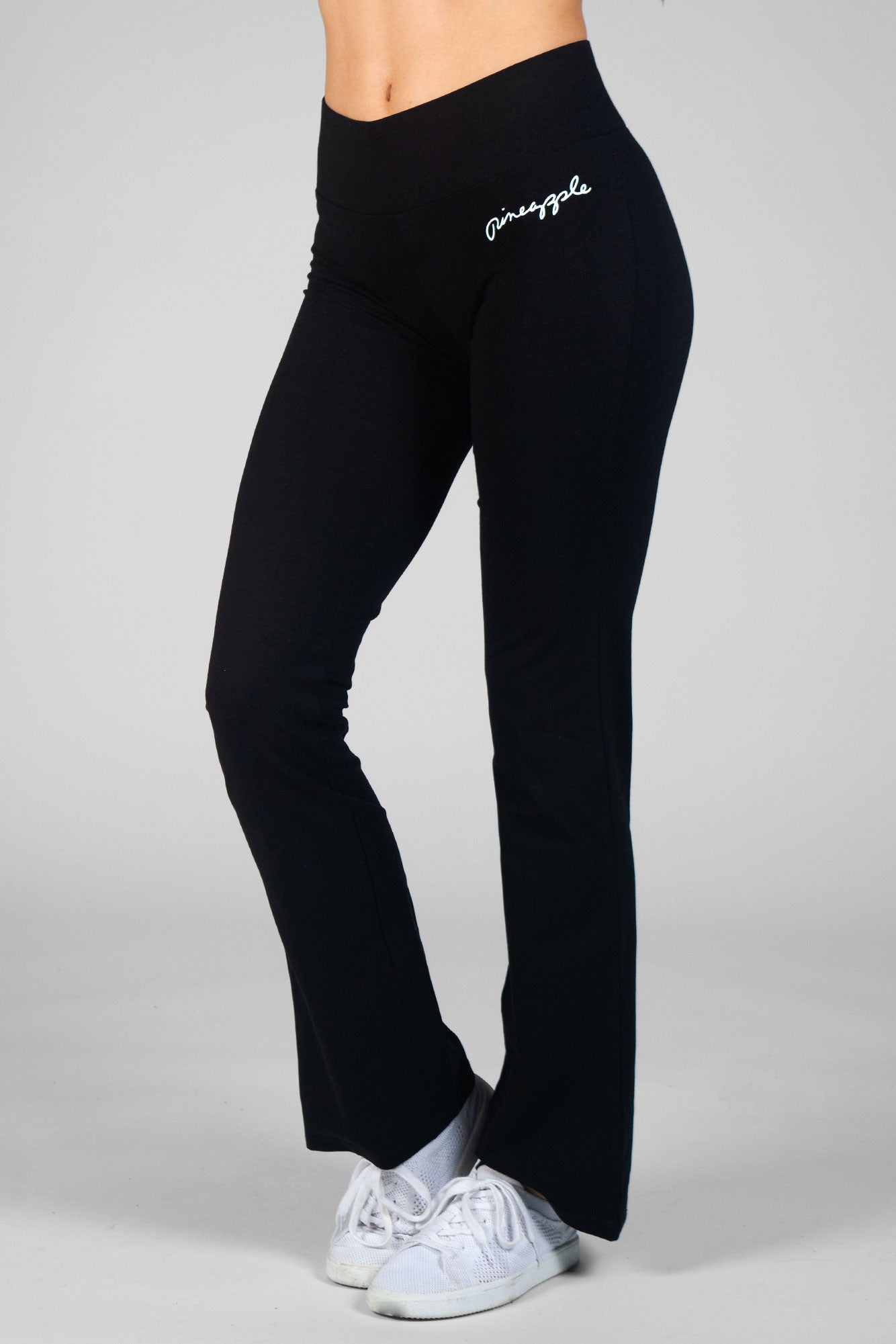 Womens Black Viscose Relaxed Fit Jersey Trousers from Pineapple