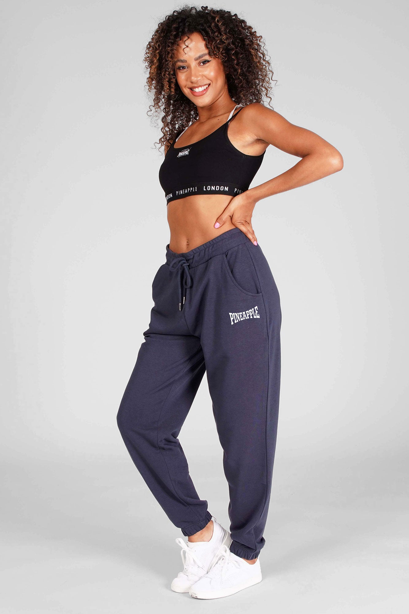 Buy Navy Double Band Joggers from the Pineapple online store