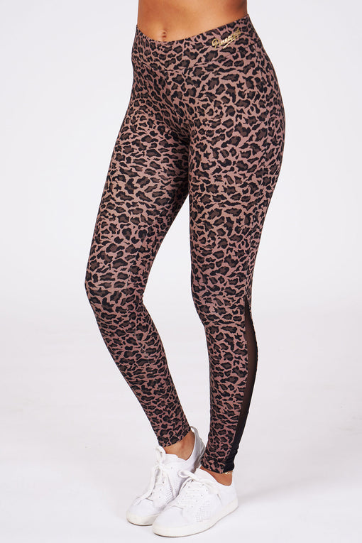 Yoga Trendy Leopard Print Gym Leggings Seamless High Stretch Tummy